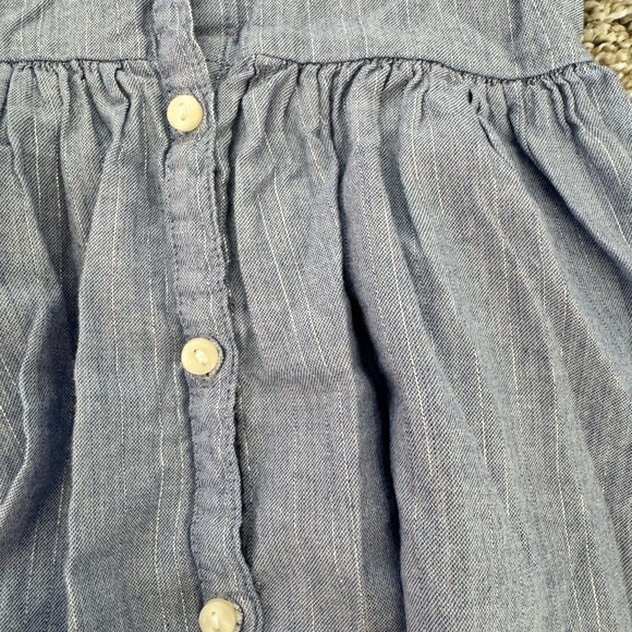 H&M Baby Girl Chambray Button-Up Dress with collar sparkle- Size 3-6 Months - Picture 4 of 7